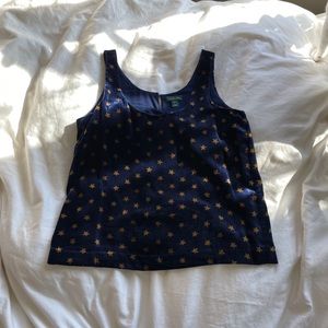Velvet gold star tank top